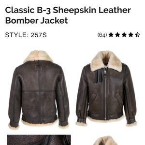 Schott NYC B-3 Sheepskin Leather Bomber Jacket Men's size 50